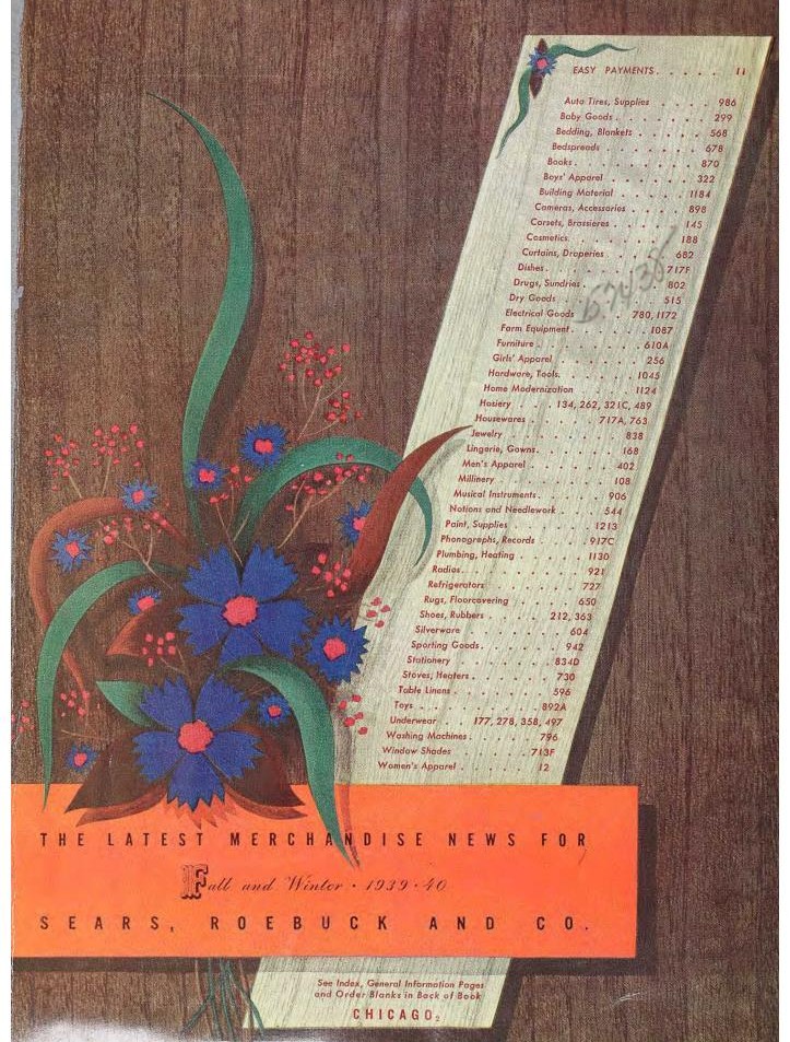 1939 sears fall winter catalog Cover